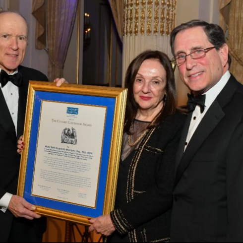 Frank Serbaroli, Esq., Dr. Mary Beth Morrissey, and Jeffrey Menkes, CEO.
